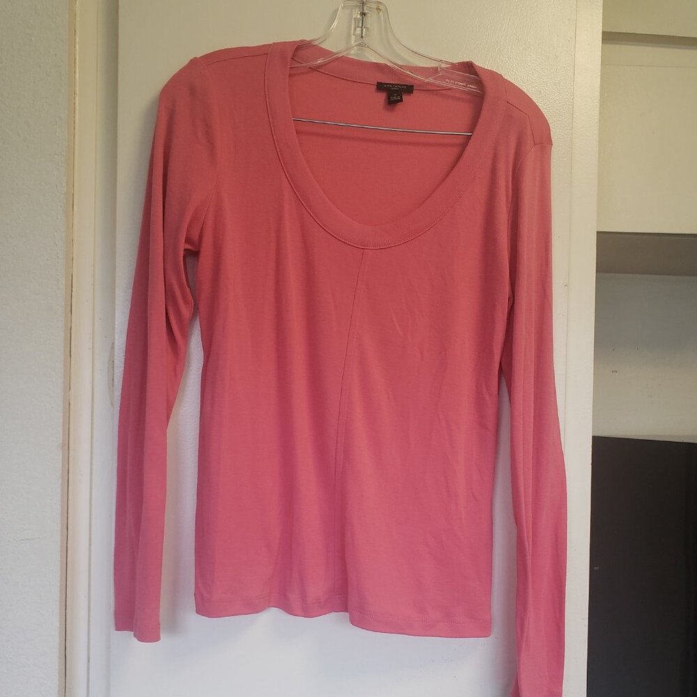 Ann Taylor Petite Peach Long Sleeve top Size LP